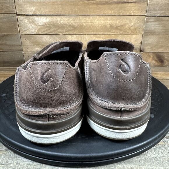 Olukai Kakaha Mens 8.5 Brown Leather Slip On Shoes Casual Comfort Shoes - Picture 7 of 13